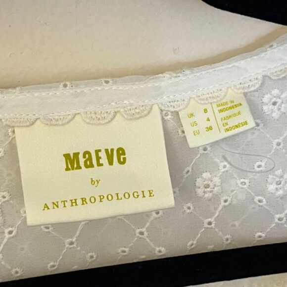 Anthropologie Maeve Laila Ruffled Blouse - Cream 4 - Picture 3 of 6